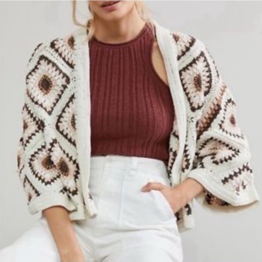 Anthropologie Anderson & Lauth Crochet Sweater
